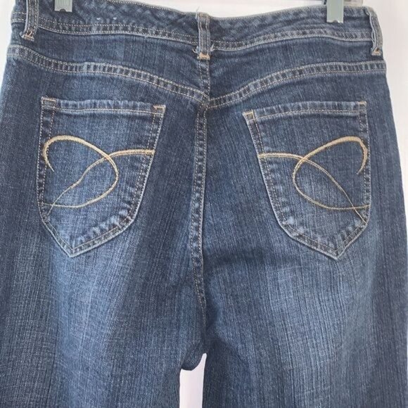 Chicos Platinum Denim Jeans Size 1 Regular Mid-Rise Bootcut Dark Wash Stretch Co - Picture 11 of 14